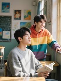 暮色与他的倒影